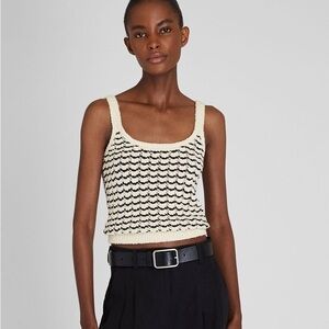 Club Monaco | Cream and Black Crochet Knit Tank